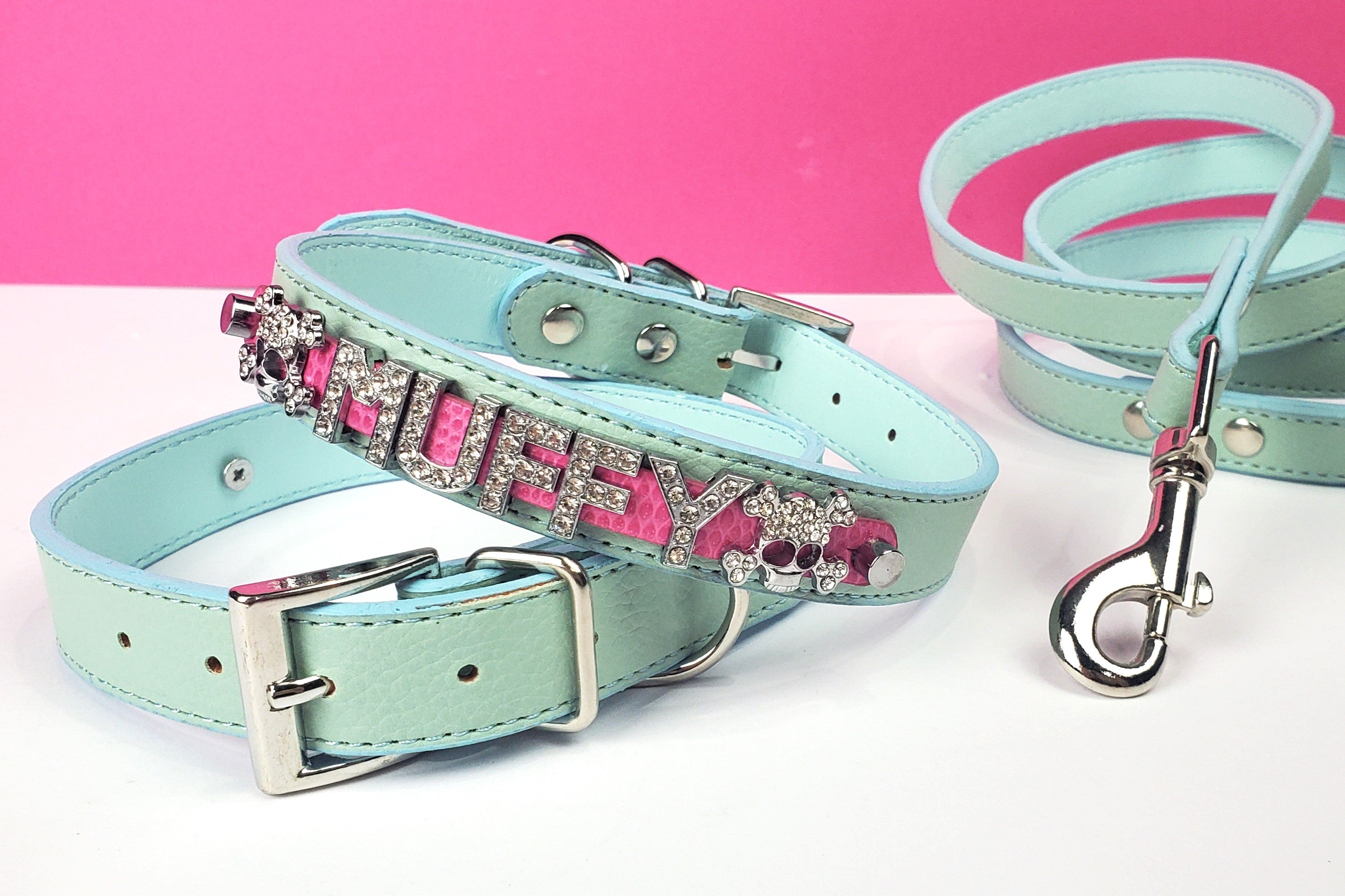 Prissy Pink Skulls Personalized Pet Collar